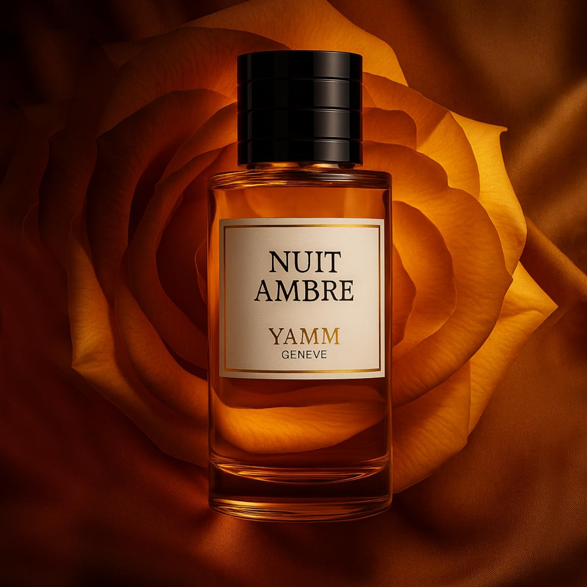 Nuit Ambre | Extrait de Parfum 50 ml | Parfum Mixte Homme & Femme | Bergamote, Rose de Damas & Ambre gris | Notes Ambrées, Florales & Boisées | Luxe & Longue Tenue