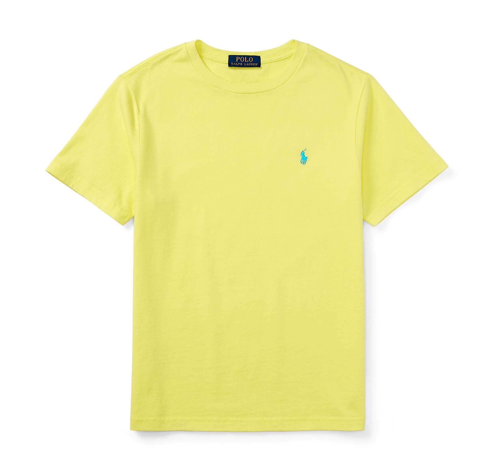 Ralph LaurenPolo Men Custom Fit Crew Neck Pony Logo T-Shirt (Medium, Yellow)