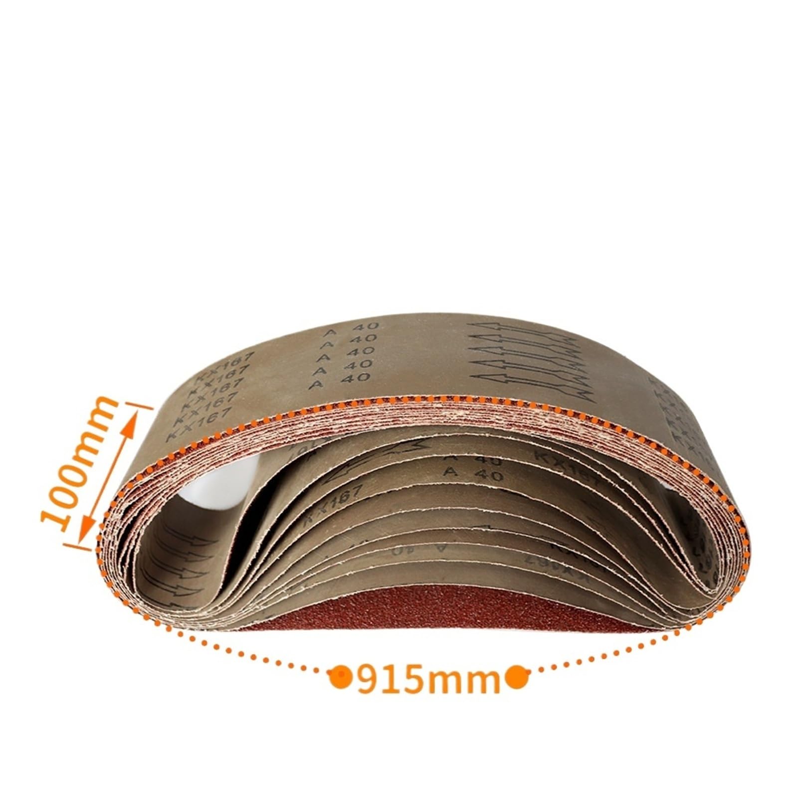 5/10 correas de lijado de 100 x 915 mm, grano 40-1000, bandas abrasivas de papel de lija de madera suave para lijadora de banda (grano 600)