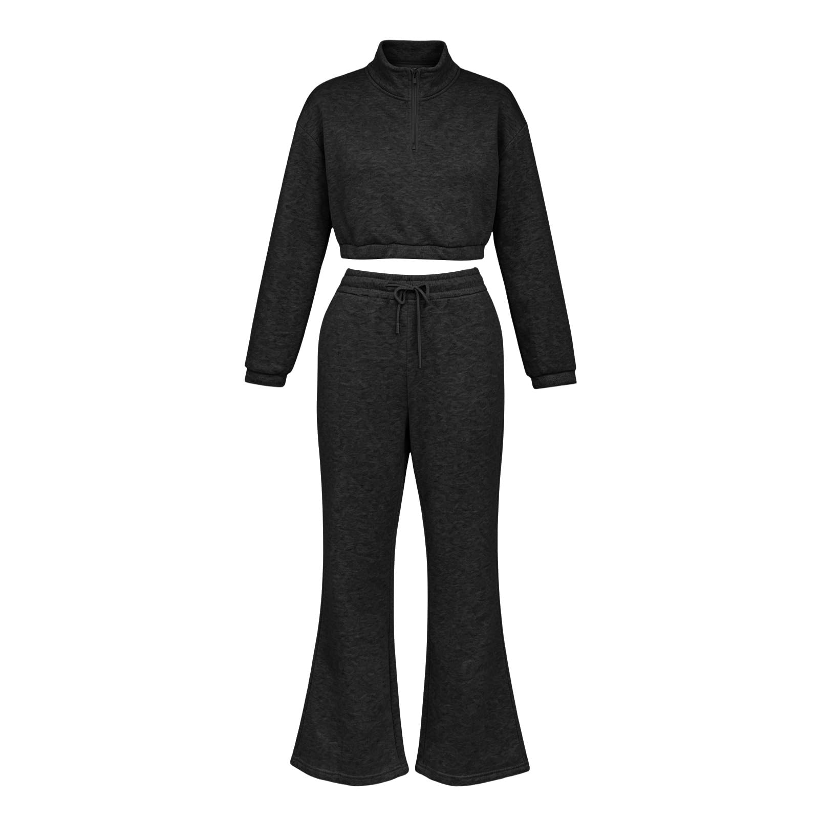 Tuta da jogging da donna, set baggy, tuta sportiva da donna per fitness | Felpa corta con cappuccio Y2K, pantaloni da jogging a gamba larga, pantaloni da jogging in due pezzi, casual, 2 pezzi