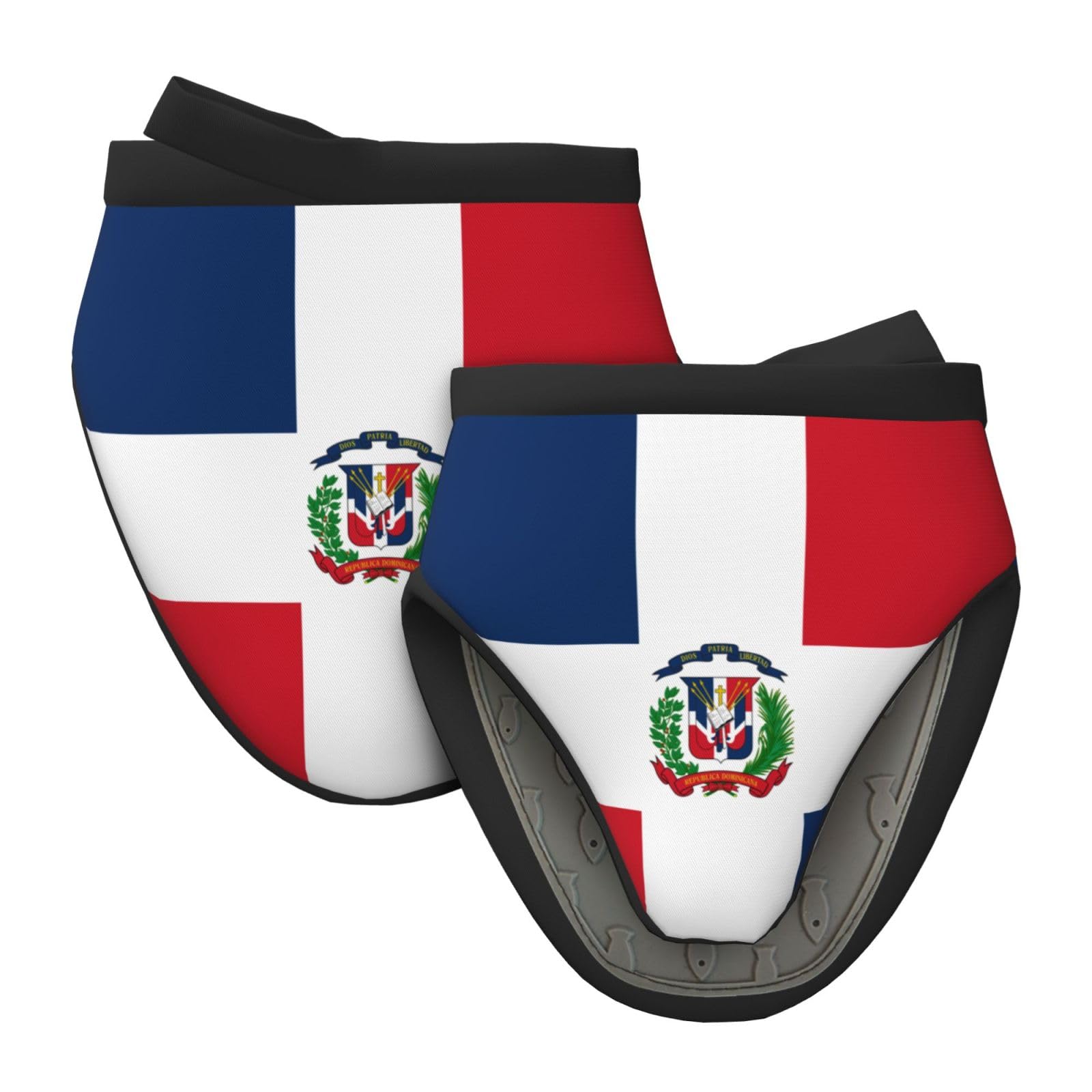 Silicone Oven Mitts, Heat and Slip Resistant Kitchen Mittens 2-Pack Set, Dominican Republic Flag Short Soft Oven Gloves