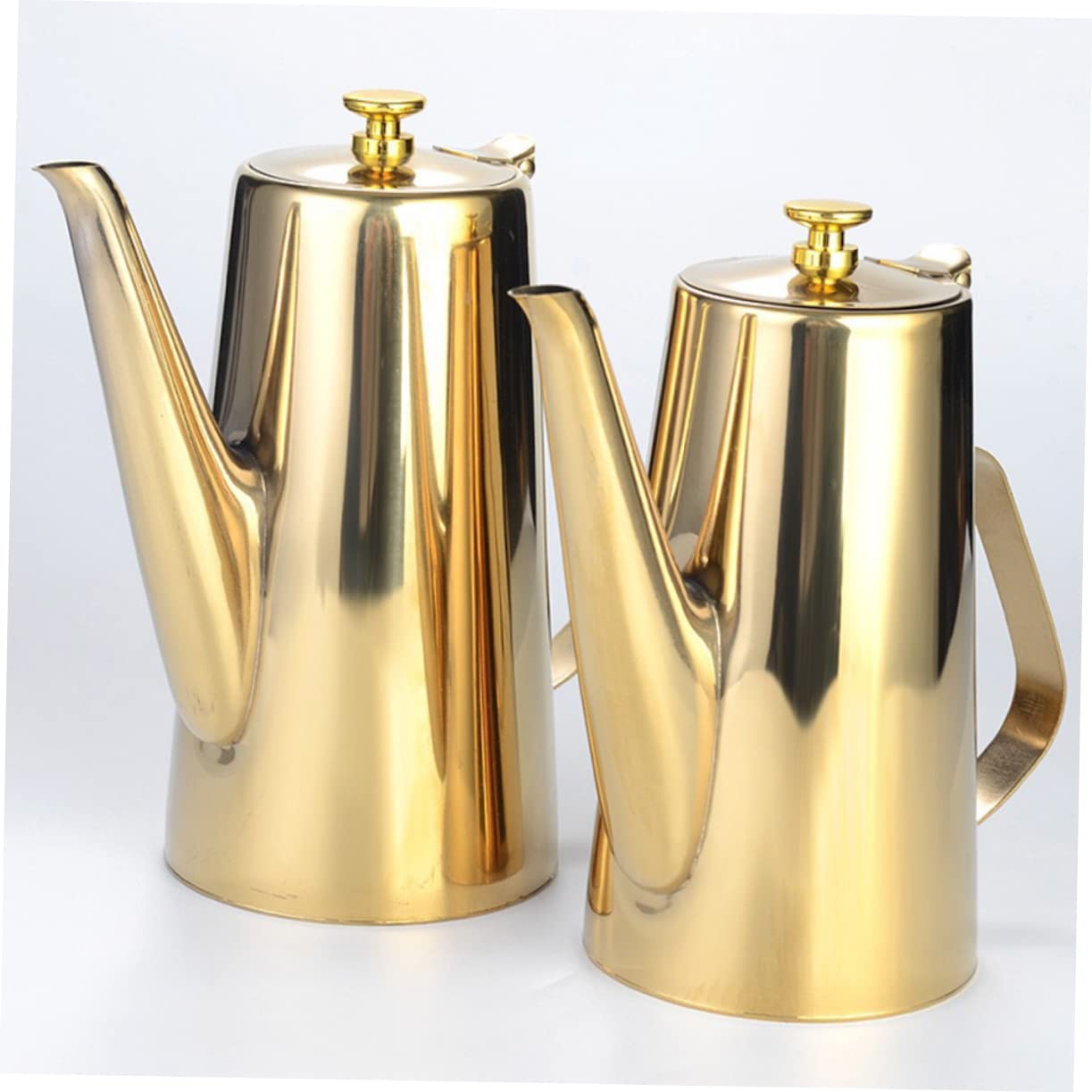 Kichvoe Oil Strainer Stainless Steel Oil Pot Dispenser Bottle Grease Storage Can Vinegar Dispenser Kettle with Fine Mesh Cold Water Pitcher for Home Kitchen Golden