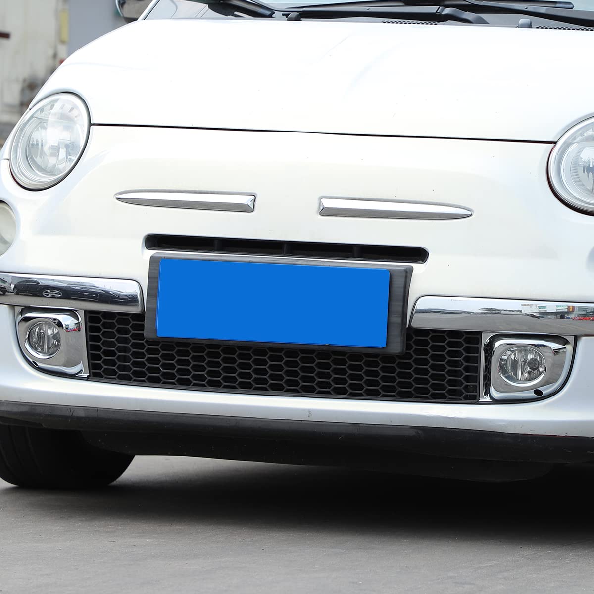 YANER Paraurti anteriore di guida fendinebbia lampada anello lunette coperture adatte per Fiat 500 2011-2015, copertura anteriore fendinebbia cornice cornice accessori auto
