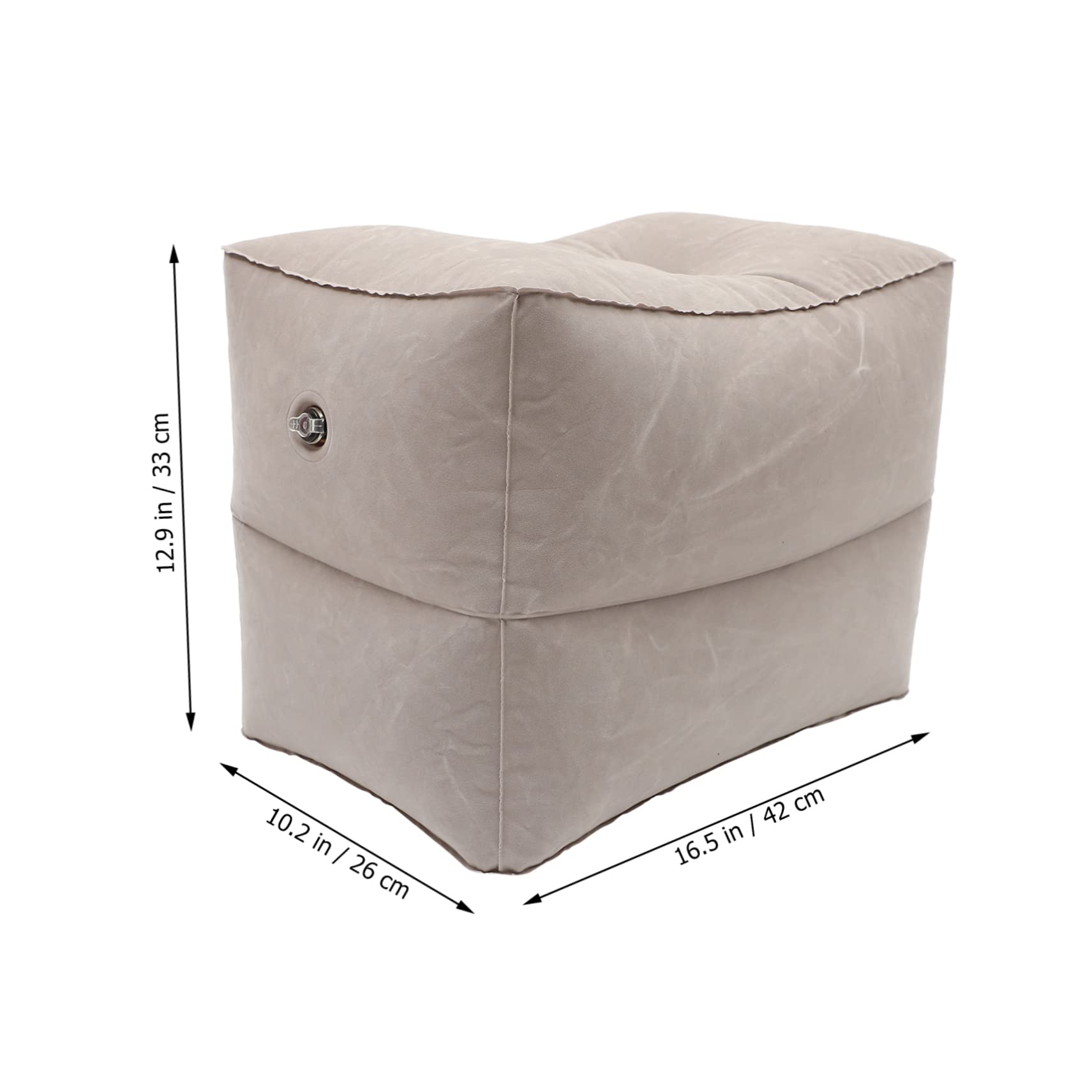 PRETYZOOM 1 Set Inflatable Travel Foot Rest Pillow for Adjustable Height Leg Rest for Airplane Train Car Comfortable Support with Pouch for and Travel Light Grey