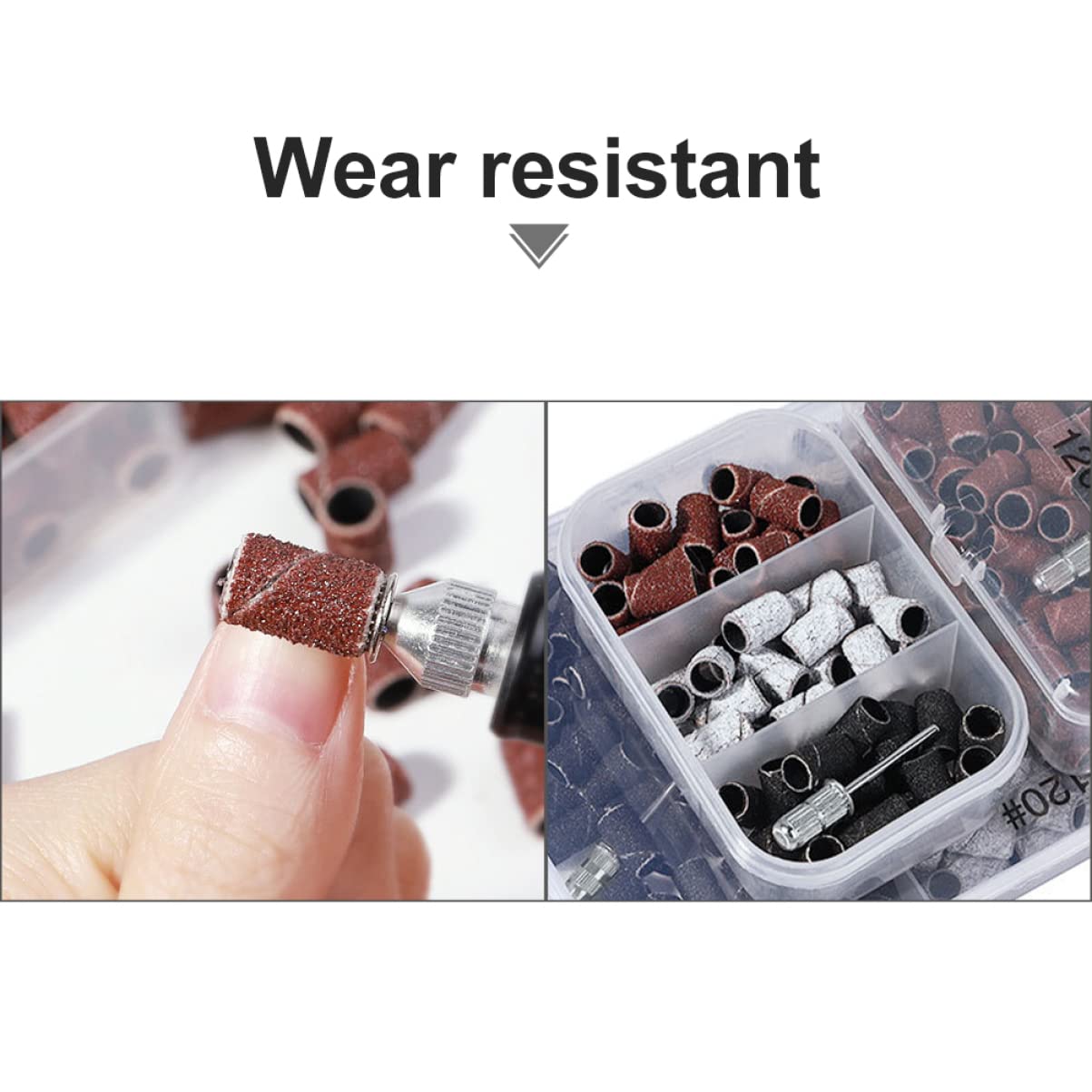 FRCOLOR Strumento Di Manicure Per Unghie Testine Abrasive Colorate Per Levigatura e Lucidatura Per Saloni e Uso Personale Di Accessori Per Manicure e Pedicure