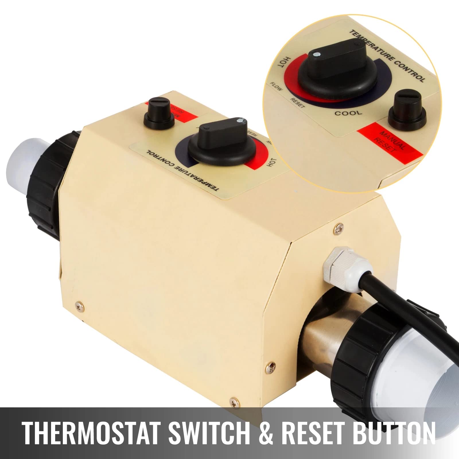Calentador de Piscina 2kw SPA Bomba de Calentador de Agua eléctrica 48 mm 50 mm Equipo de Piscina Termostato de Calentador de Agua