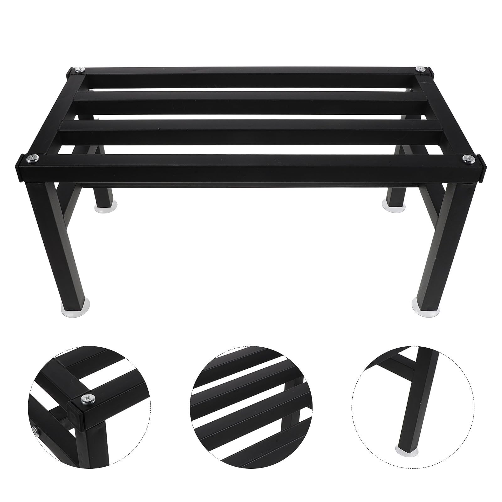 Healvian Sgabello Bagno Nero in Ferro Compatto e Resistente alle Macchie per Anziani, Sedile Antiscivolo per Doccia e Wc per Casa e Viaggi