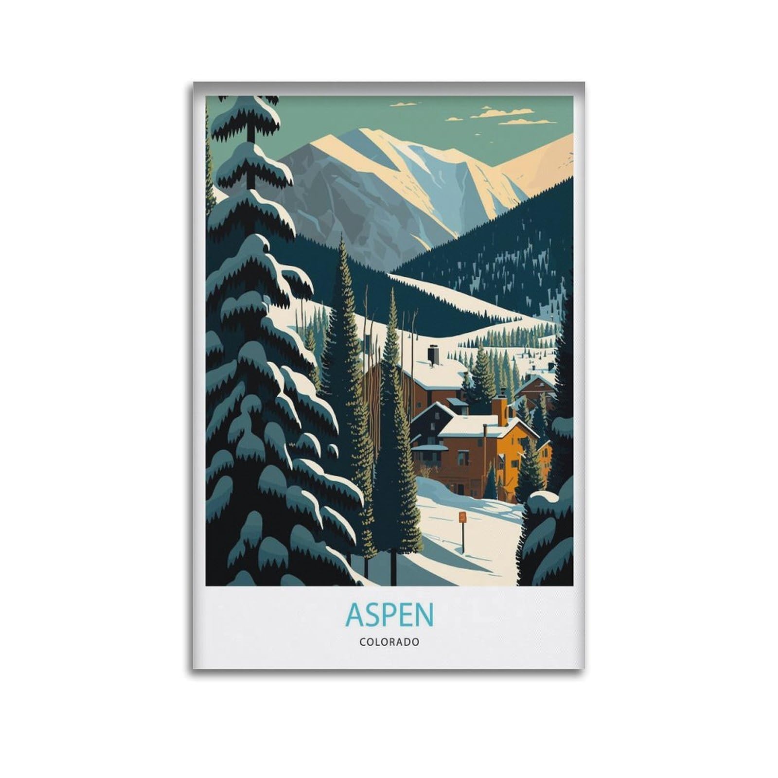 xiaoxiaoshen Aspen Colorado Travel Canvas Poster Wall Art Prints Room Aesthetic Murals Bedroom And Living Decorations 20x30inch(50x75cm)