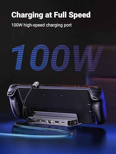 Miniatura 5 de UGREEN Base de conexión de Steam Deck 6 en 1 USB C con 4K @60Hz HDMI, Gigabit Ethernet, PD 100W carga 1xUSB C 2X USB 3.0 compatible con Steam Deck
