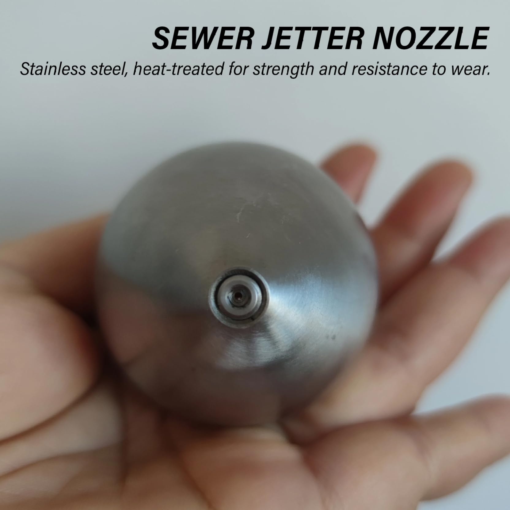 Sewer Jetter Nozzle Portable Sturdy Stainless Steel Drain Cleaning Nozzle for Pressure Washer Pressure Washer
