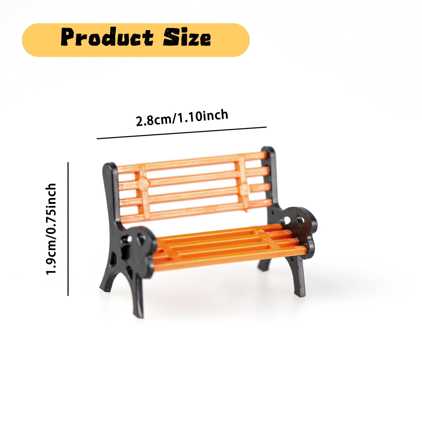 siktorrwd 8 PCS Park Street Bench Set Model Scene Decoration Scene Accessories for Train Station Platform Miniature Garden Decorations,Cute Miniature Architectural Models - Image 2