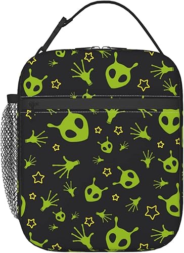 Oplp UFO Alien and Star - Lonchera con aislamiento térmico para comida, contenedor de alimentos para escuela, trabajo, picnic, viajes