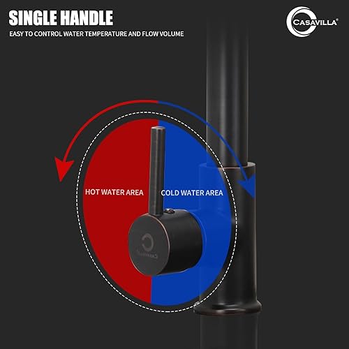Miniatura 8 de Grifo de cocina de bronce aceitado con pulverizador, grifo desplegable para cámper, RV, fregadero de granja