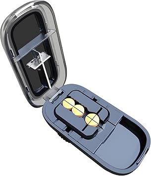 Pill Cutter for Cutting Multiple Pills, 1/2 1/4 Tablet Splitter for Large, Small and Tiny Pills, with Centering Device, Improved Sharp Blade, Storage Organizer Black
