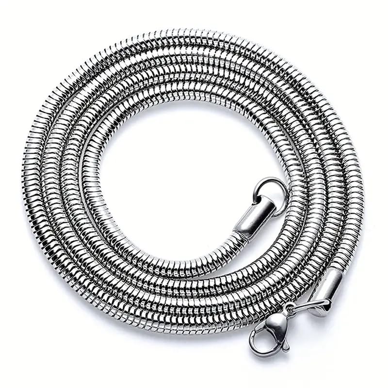chain for men combo Silver Chain for men stylish chain for boys mens necklace for men Stainless steel chains Locket Pendant anti tarnish necklace accessories neck chain snake boys chain 548-image-30