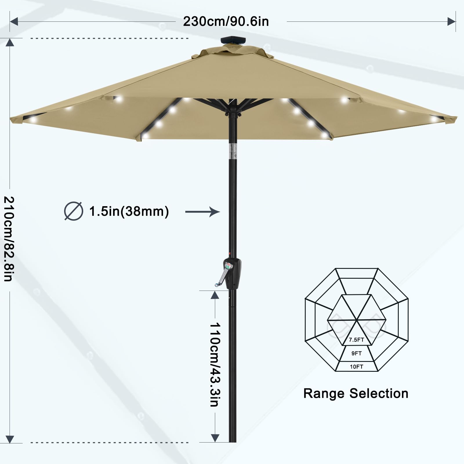 9 x 9 patio umbrella Cabo 9-ft Octagonal Market Umbrella with Olefin Canopy