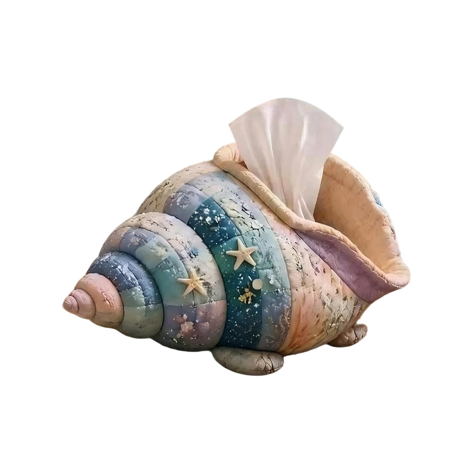 Fabric Tissue Box Cover Sewing Set, Sea Animal Patchwork Project for Desktop Decor and Tabletop Patchwork Tissue Box Cover Sewing Project Fabric