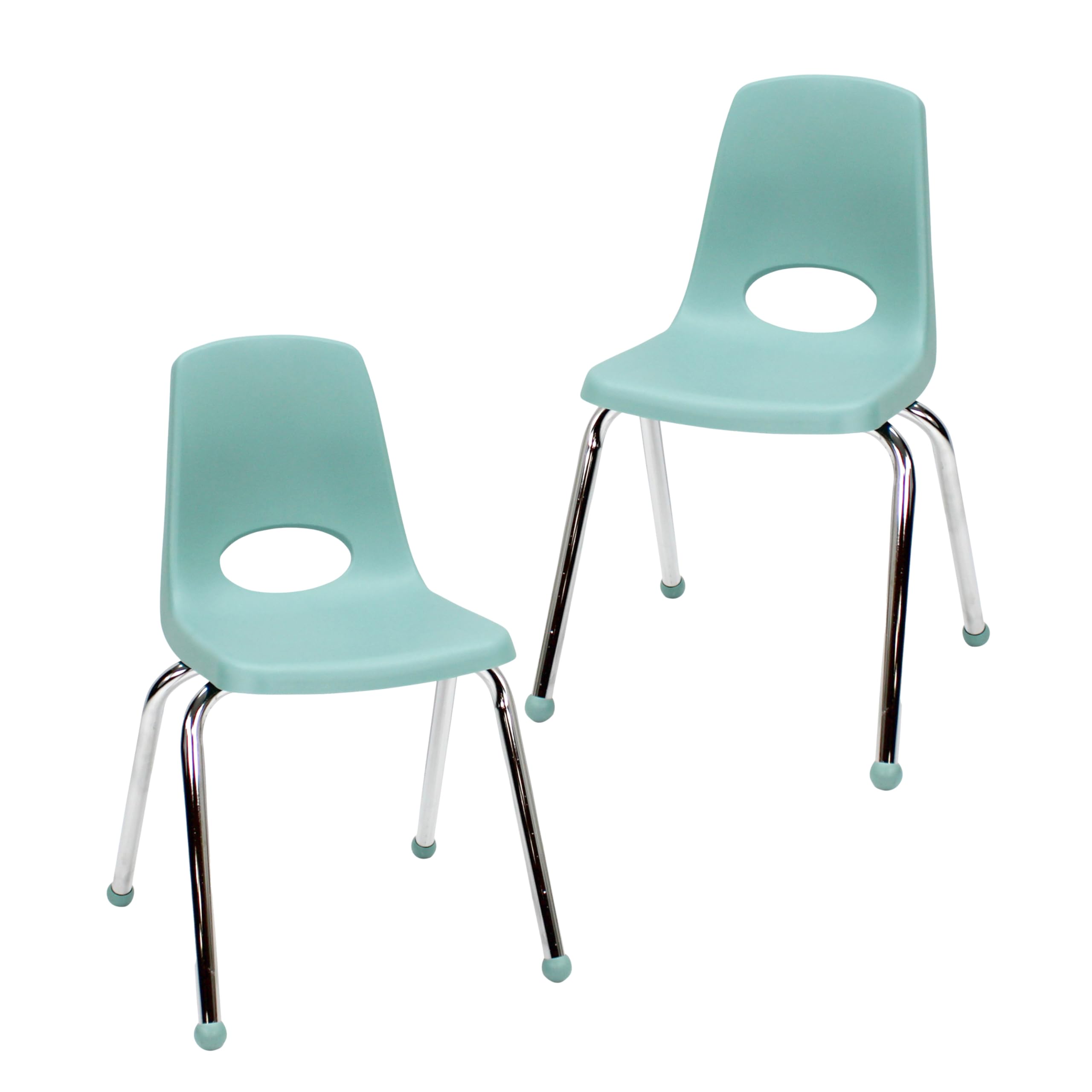 FDP 16" School Stack Chair with Ball Glides, Seafoam, 2-Pack, 15413-SF