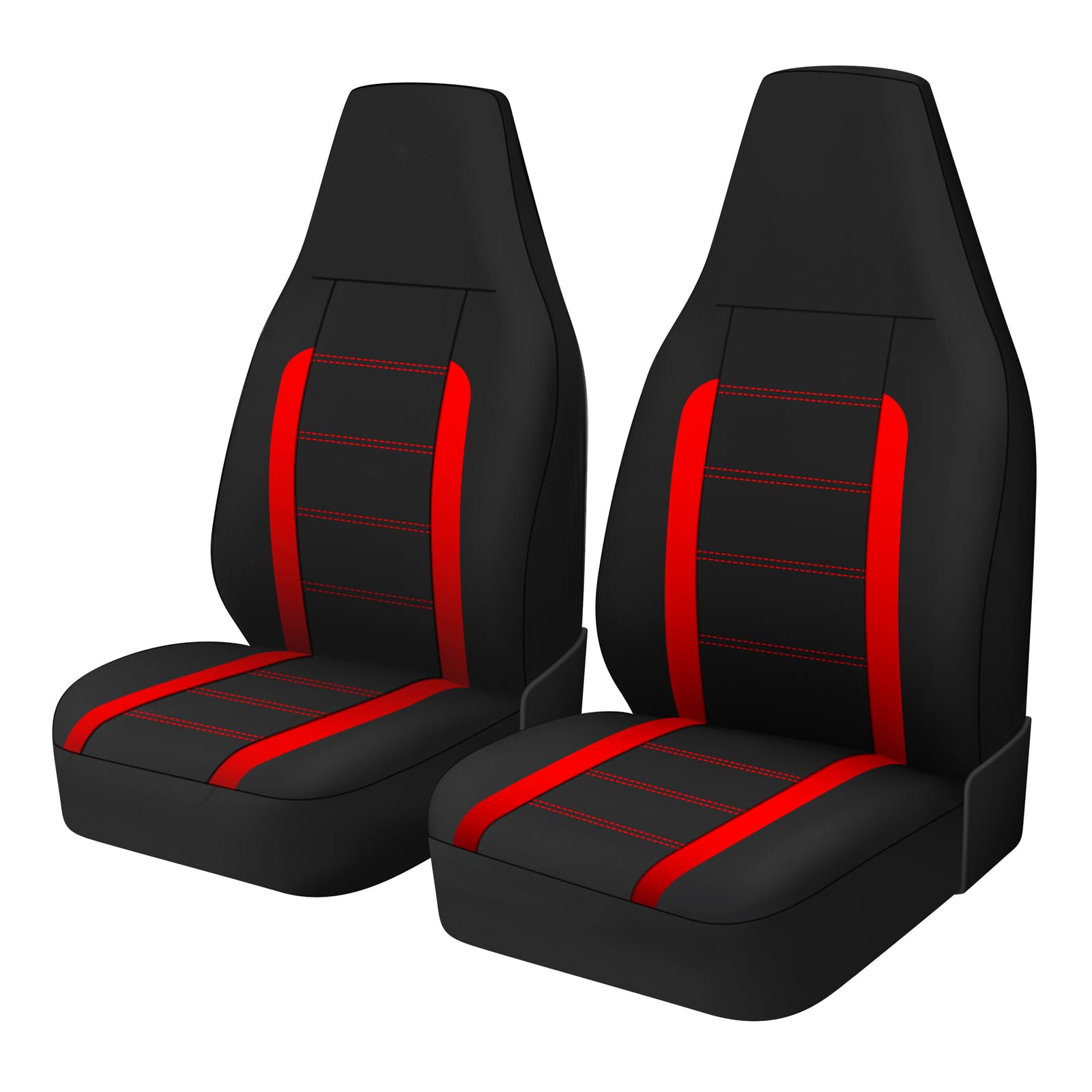 AUTOYOUTH Autoaccessoires Autostoelhoezen voor Auto's Voorstoelhoezen Volledige Set Autostoelhoezen & Ondersteunt Emmer Autostoelbeschermer Universele Fit Stoelhoezen voor Auto Truck SUV, Rood
