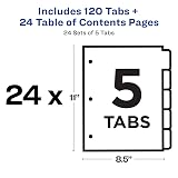 Avery Ready Index Table of Contents Dividers, 5-Tab, Color, 24 Sets – view 4