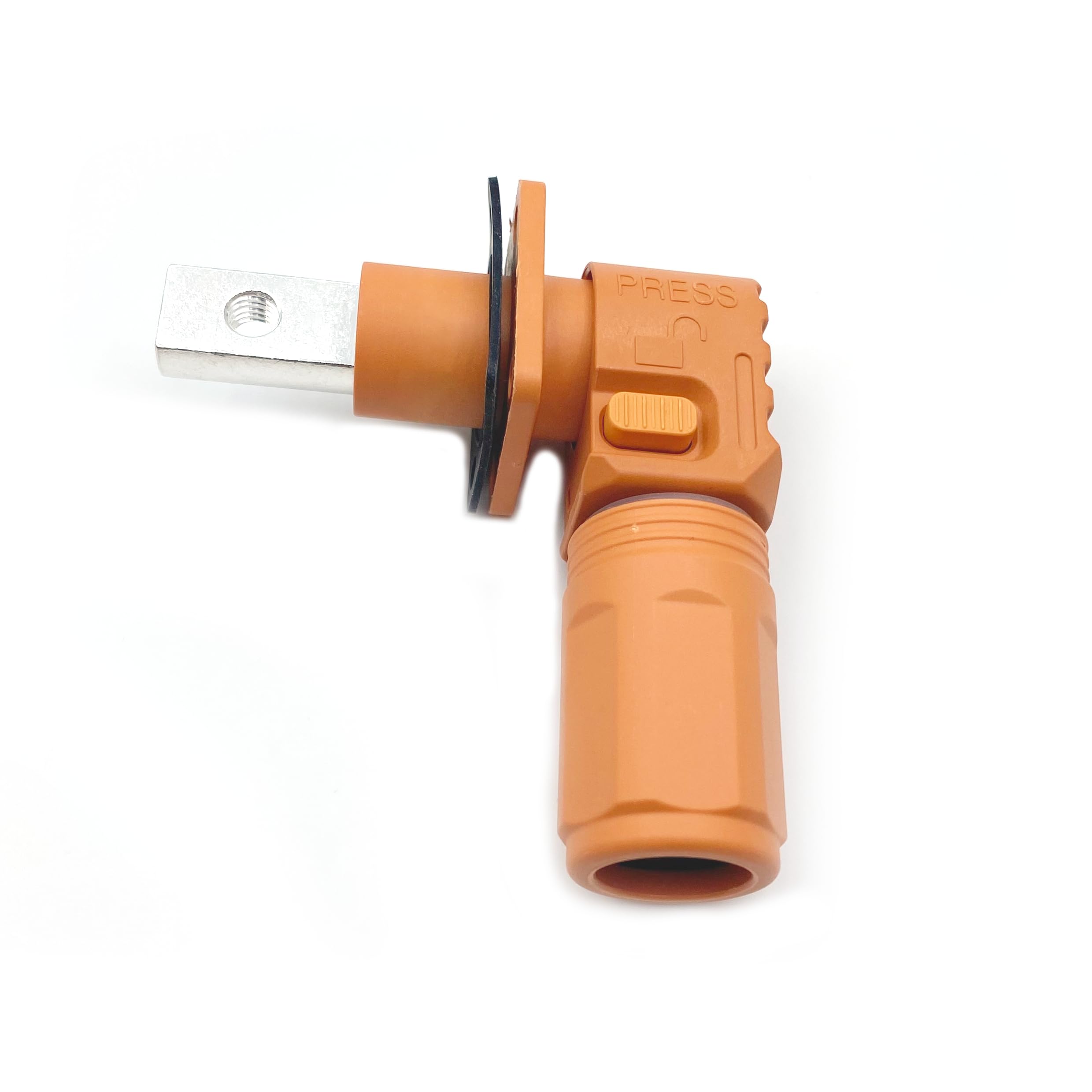 1 juego de conectores de almacenamiento de energía de batería, 200 A, 50 mm², conectores de alta corriente, terminal de enchufe rápido, enchufe de ángulo recto naranja y enchufe IP67, adaptador de