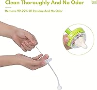 Vista 6 de 8 cepillos de esponja para biberón, cepillo para biberón con limpiador de pezones de 3 piezas, 3 cabezales de repuesto y 2 cepillos para popotes