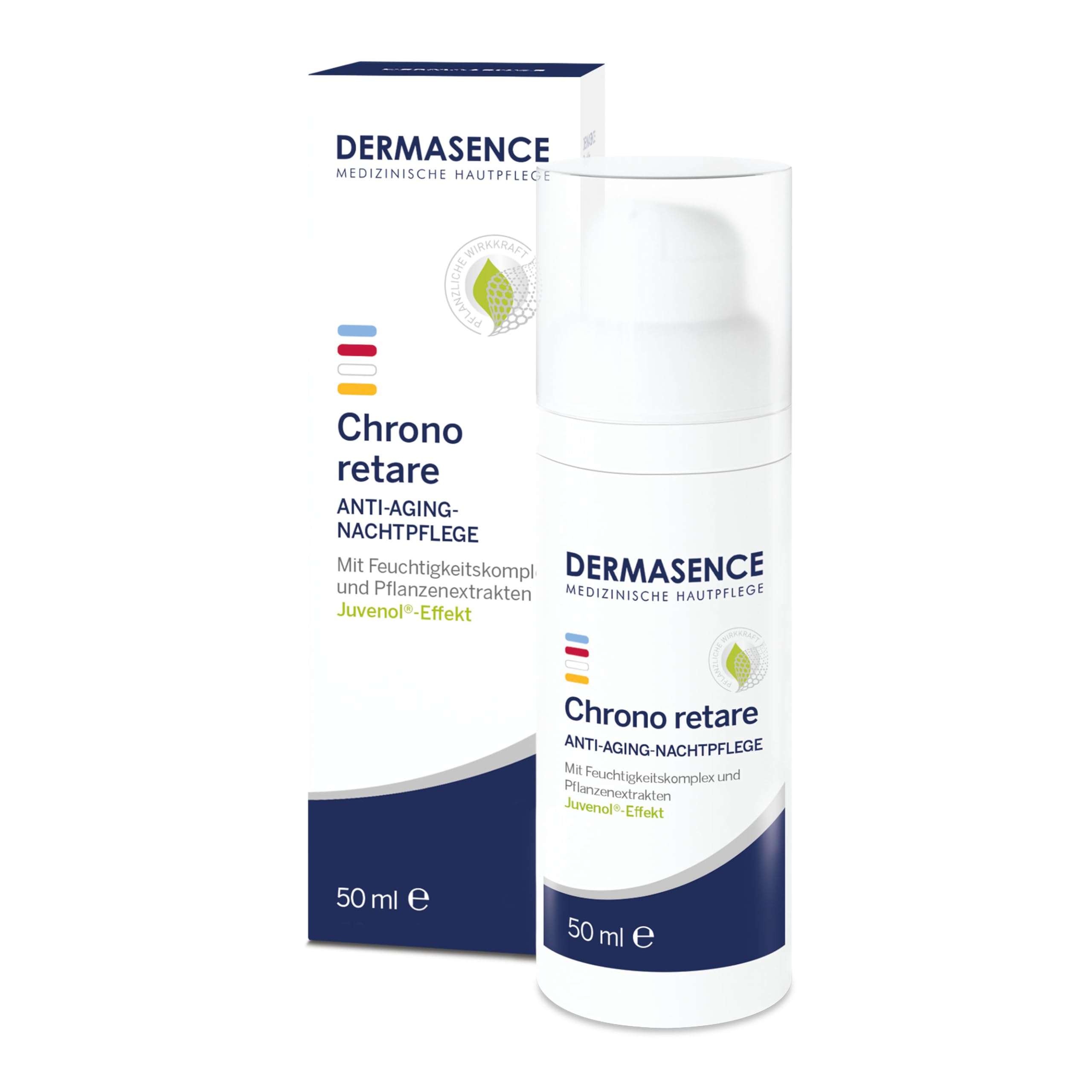 DERMASENCE Chrono Retare Anti-Aging-Nachtpflege, 50 ml, Nachtcreme für reife, trockene Haut, mit Hyaluron und pflanzlichen Ölen, regeneriert und glättet über Nacht, vegan, für Gesicht