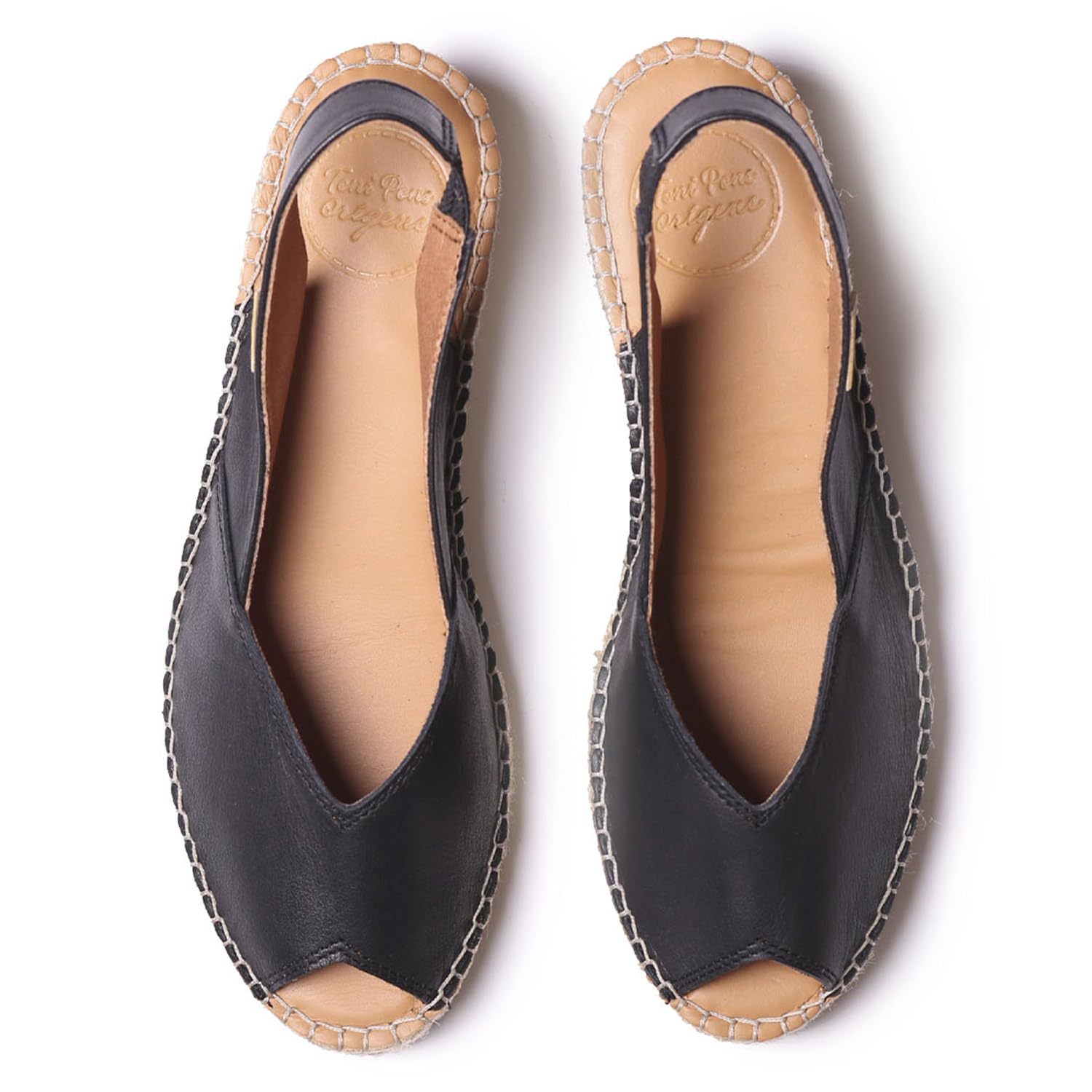 TONI PONS BERNIA-P - Espadrillas Spuntate con Zeppa Stile Donna realizzate in Pelle.