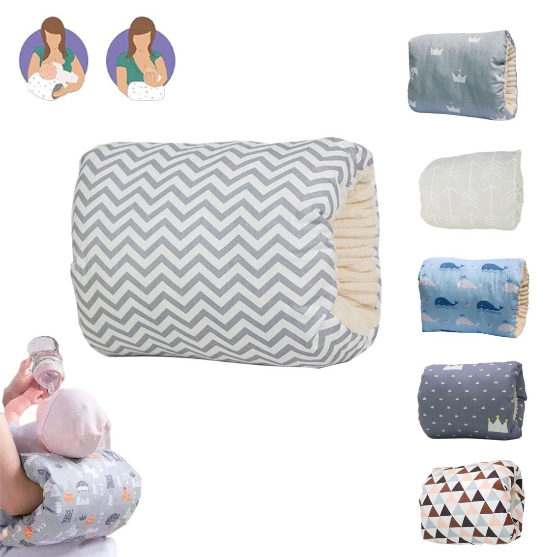 EHOTER Cozy Cradle Pillow Cozy Cradle Arm Pillow for Baby Nursing Head Support Pillow Anti-Spitting Breastfeeding and Bottle Feeding Nursing Arm Pillow Gift for Novice Mothers (A)