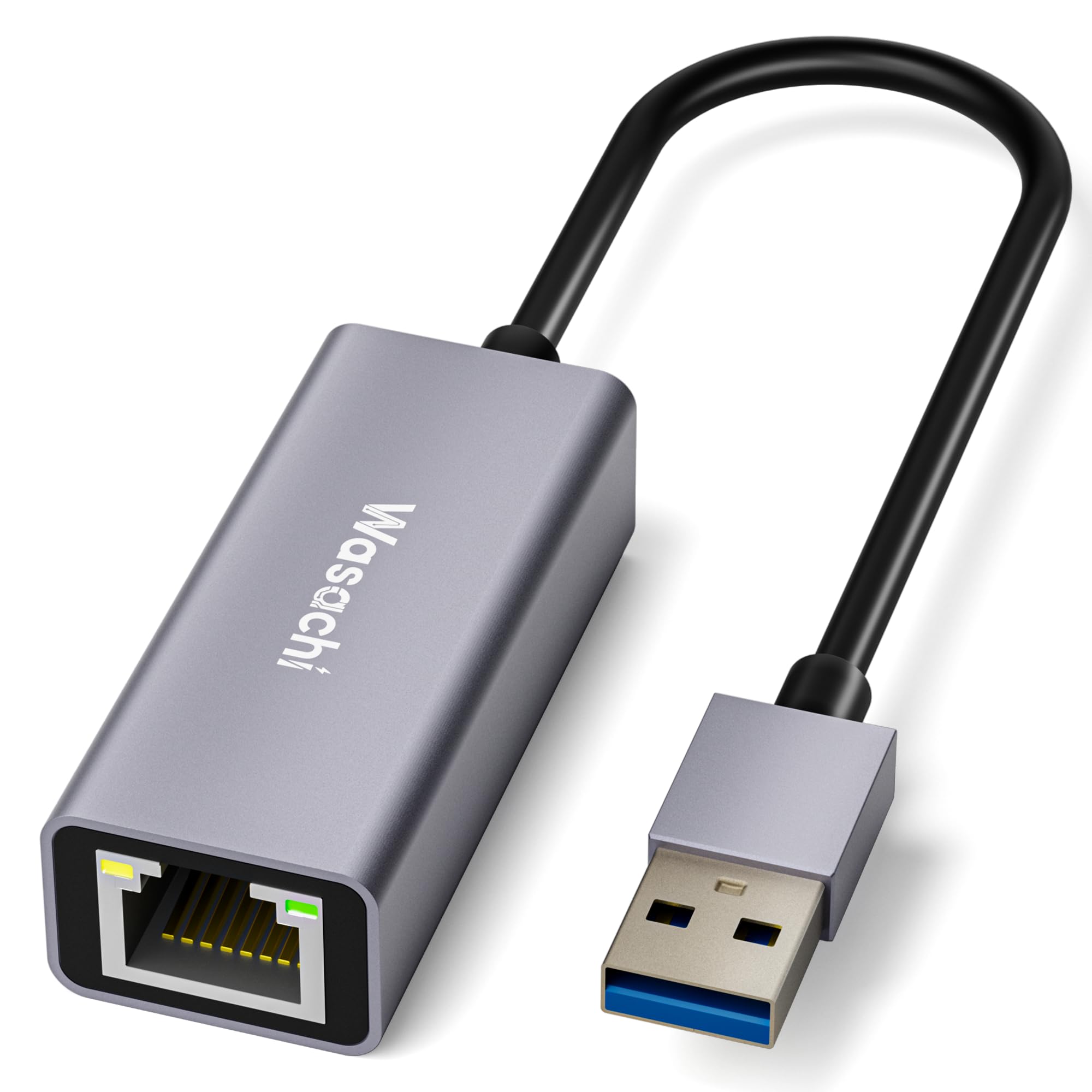 Wasachi USB-A LAN 有線LANアダプター 1000Mbps超高速 USB3.0 to RJ45 ギガビットイーサネット lan usb 変換アダプタ Windows/Mac OS/Linus/Switch等対応 軽量小型設計