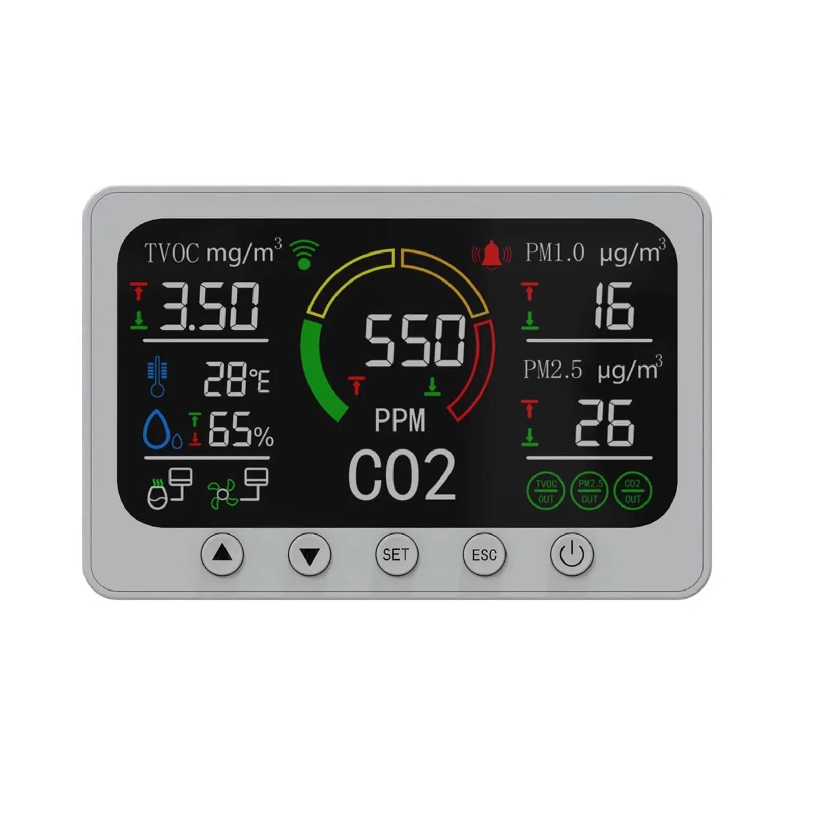 Amazon.co.jp: 空気質モニター スマート空気品質モニター CO2 メーター