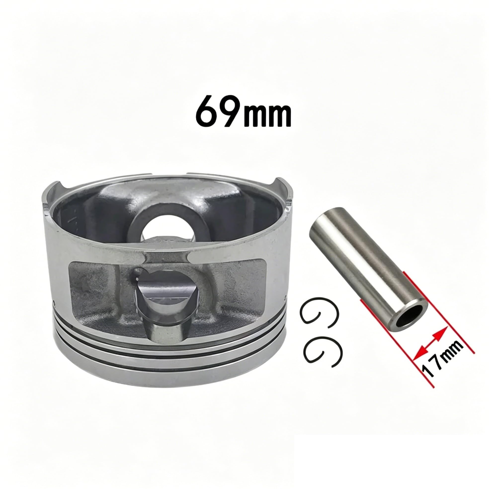 Fasce Elastiche Per QJIANG Per Keeway Per Benelli Per Silverblade 250 Per Silver Per Blade 250cc Per Zafferano 250 BJ250T-8 Scooter Pistone Anello Kit Pistone(Psiton Kit)