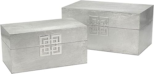 Miniatura 4 de Galt International Juego de caja de almacenamiento decorativa con tapa con bisagras, diseño clásico, cajas de decoración de madera con cierre