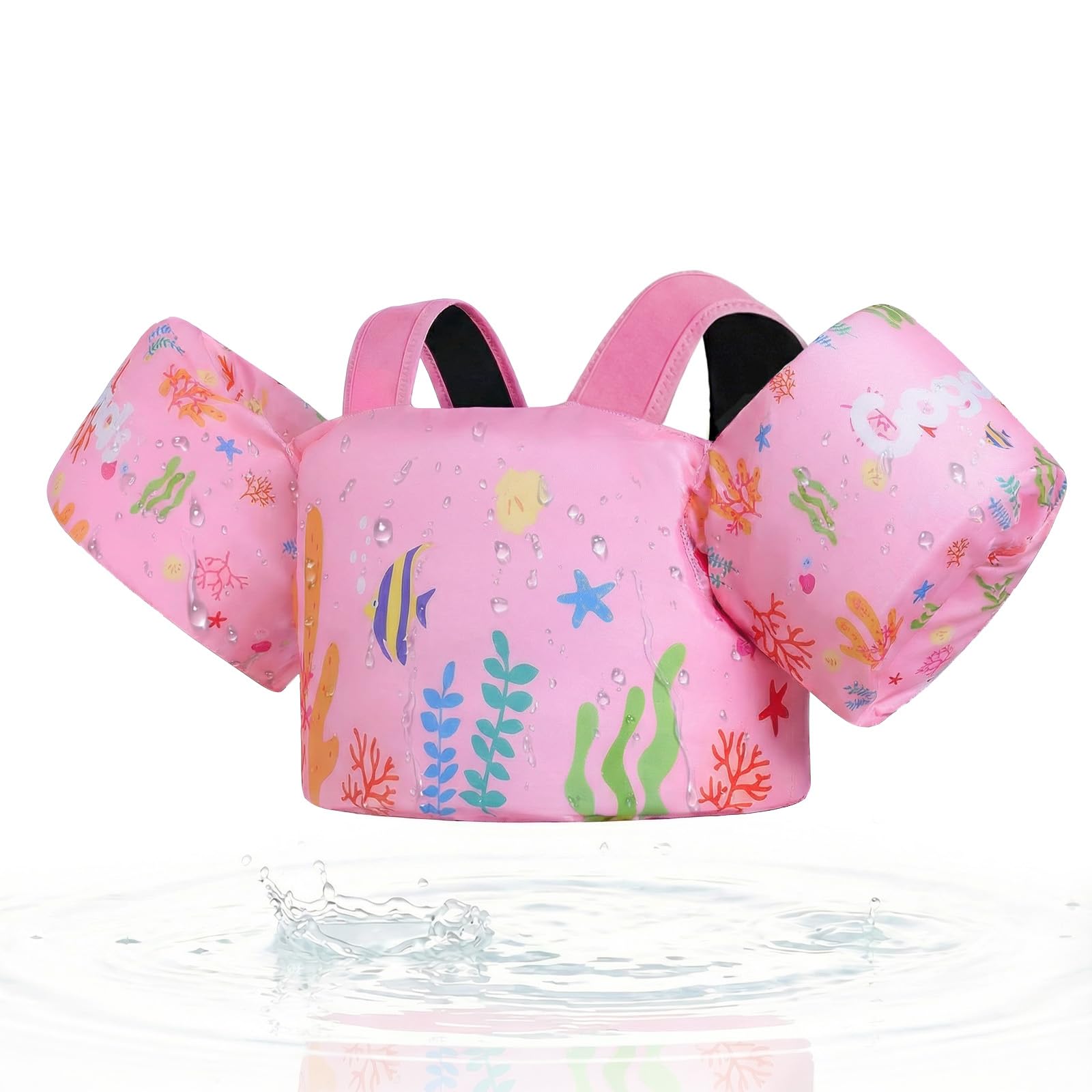 Gogokids Toddler Swimming Float Vest, Arm Bands Kids Swim Vest with Shoulder Harness Baby Floats Swimming Training Jacket for 1-6 Years / 11-30 kg Boys Girls Perfect for Pool, Learn to Swim and Beach — image 1