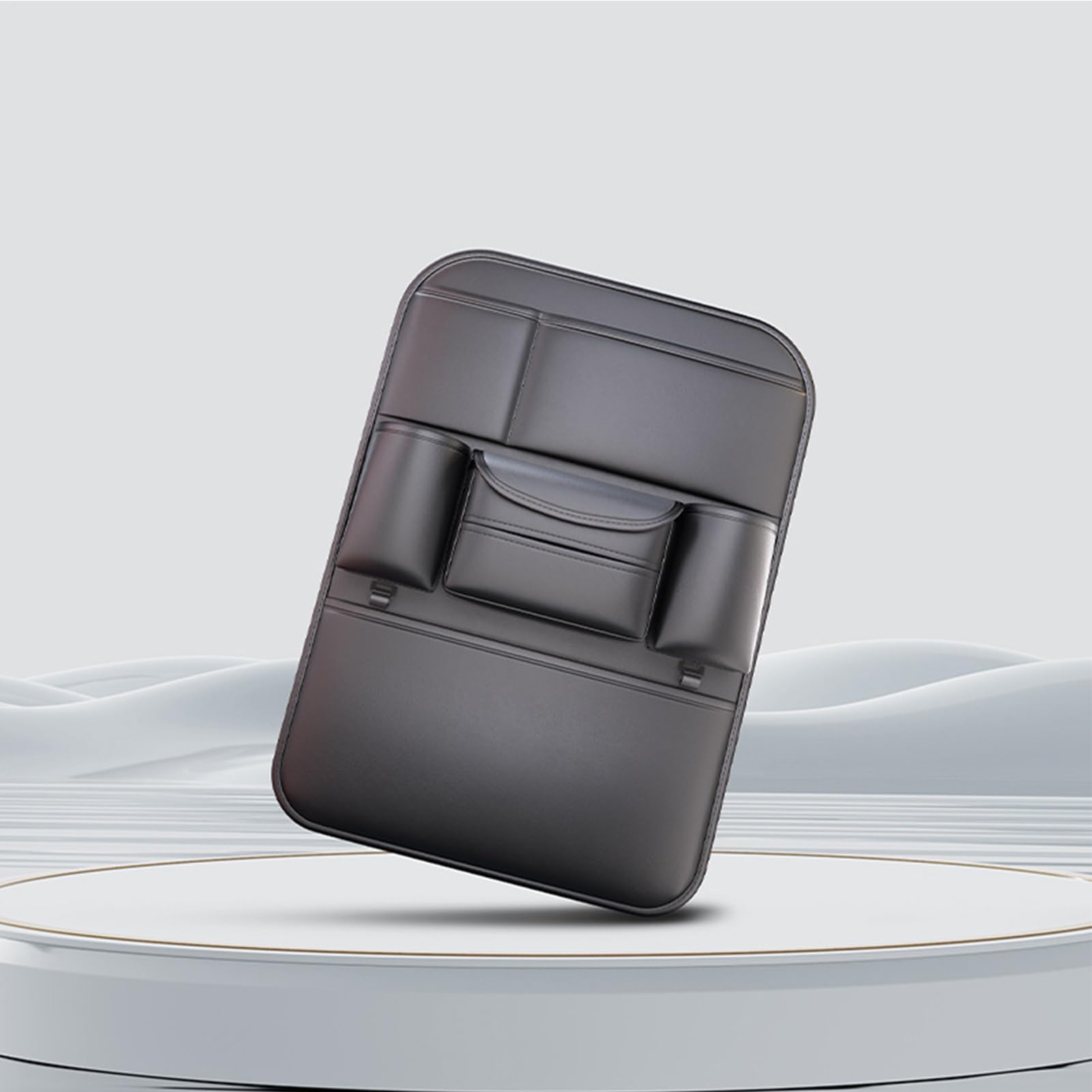 Organizador Trasero Para Coche Organizador De Asiento Trasero Con Bolsillos | Protector De Asiento De Cuero Con Portavasos Y Alfombrilla, Imprescindible Para Viajes En