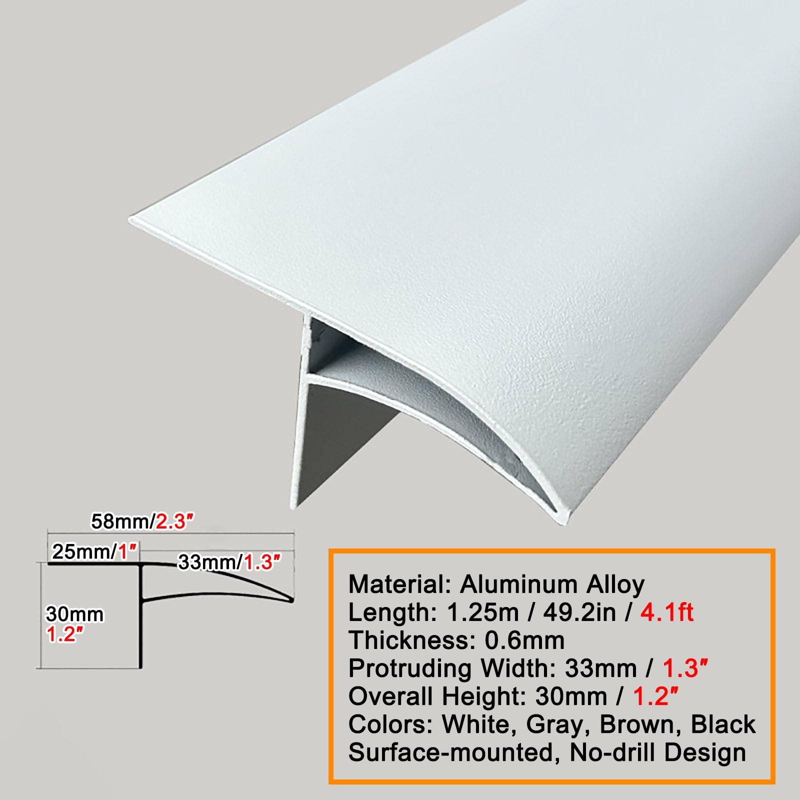 Profilo gocciolatoio Confezione 2/4/6 Profilo Gocciolatoio Alluminio, Scossalina Gronda Tetto, Deviatore Acqua, Profilo Davanzale Finestra, Protezione Bordi Pareti Esterne(Gray-2PSC,W-3.3cm/1.3″)