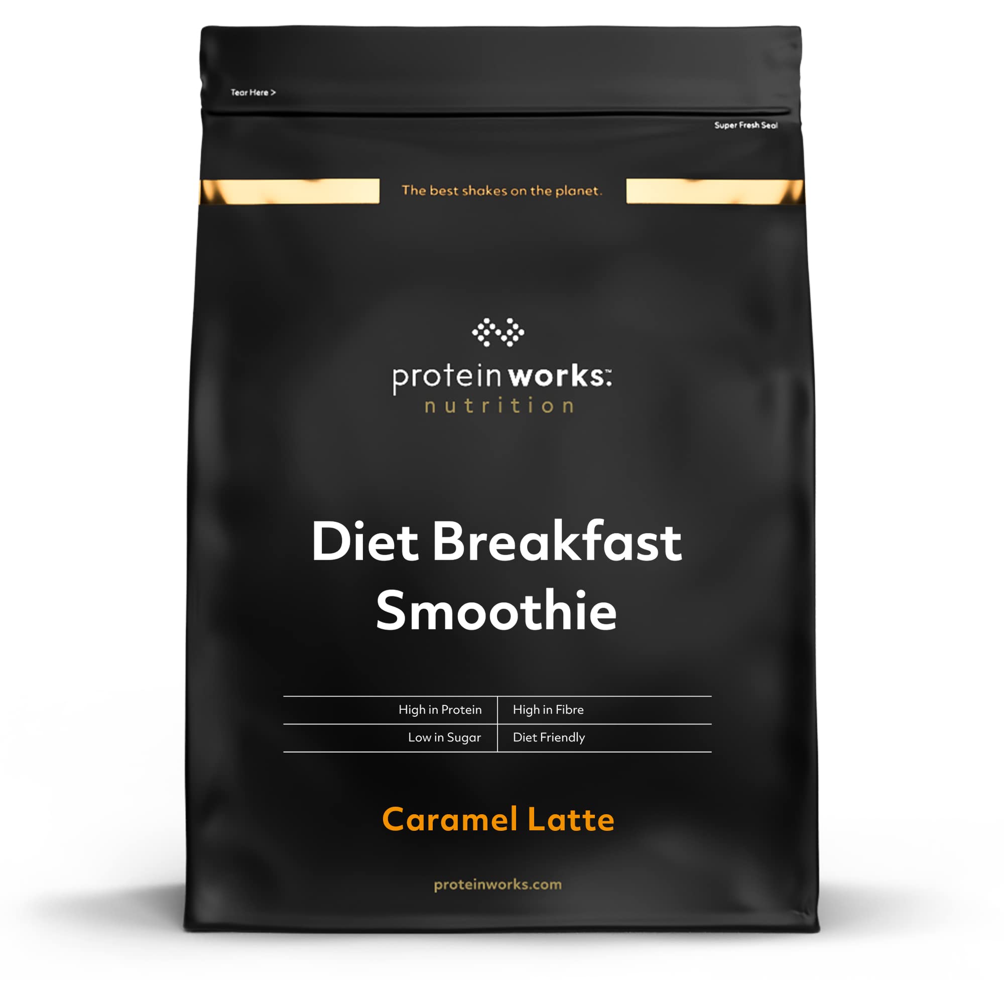 Protein Works - Ultimate Diet Breakfast Shake , Low Calorie Breakfast Shake , High Protein , Low Sugar Breakfast , 36 Servings , Caramel Latte , 2kg