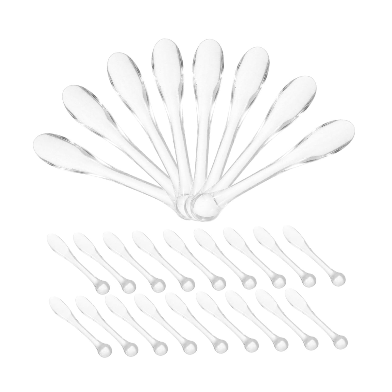 IWOWHERO Mini Makeup Spatula 50pcs Set for Cream Lotion Eye Cream Face Cream Blush Skincare Tool Reusable Cosmetic Applicator Spoons