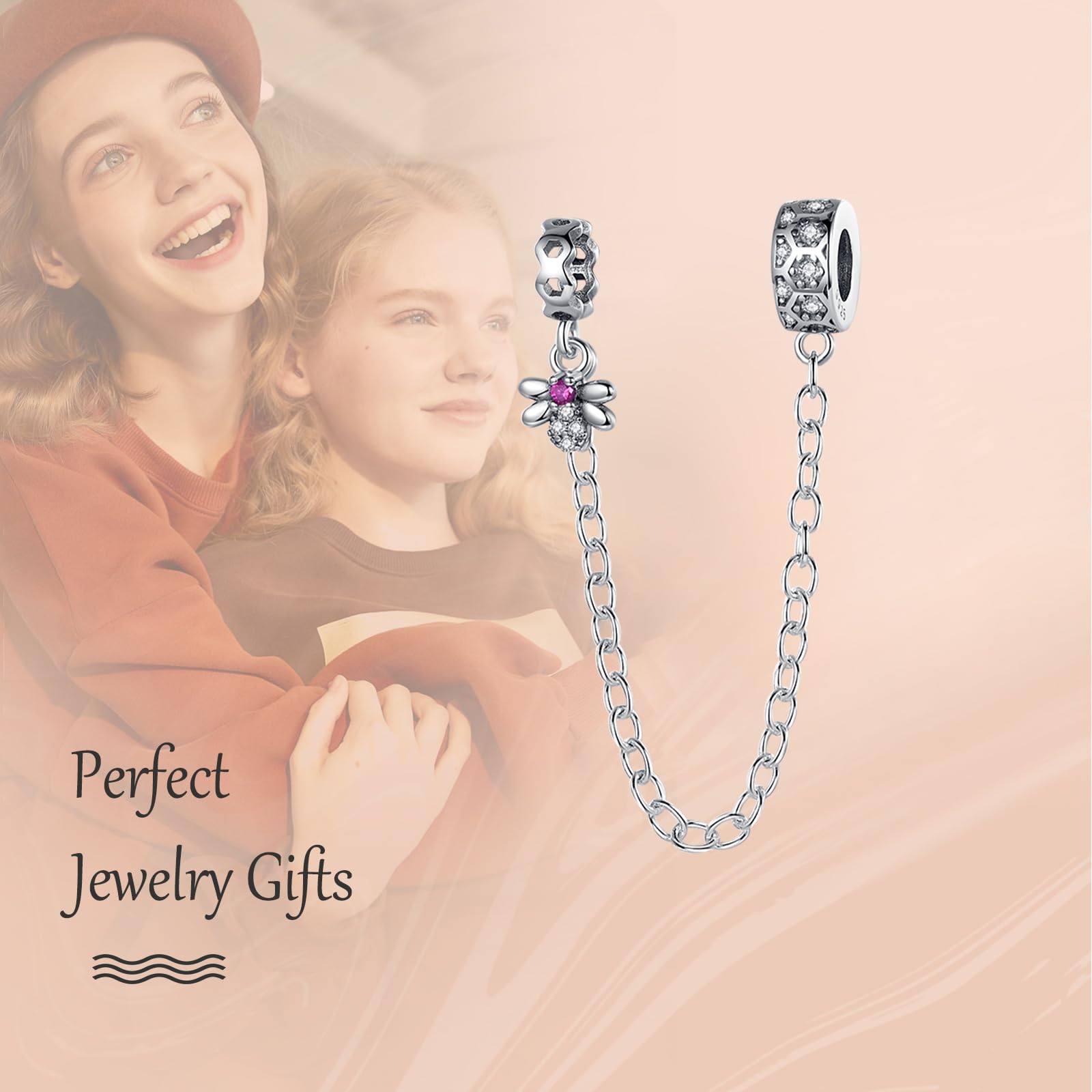 Annmors 925 Sterling Silver Clips Distanziatore Catena di Sicurezza Ferma Ciondoli Ciondolo in Vetro di Murano per Donna Bracciale Collana Gioielli Regalo