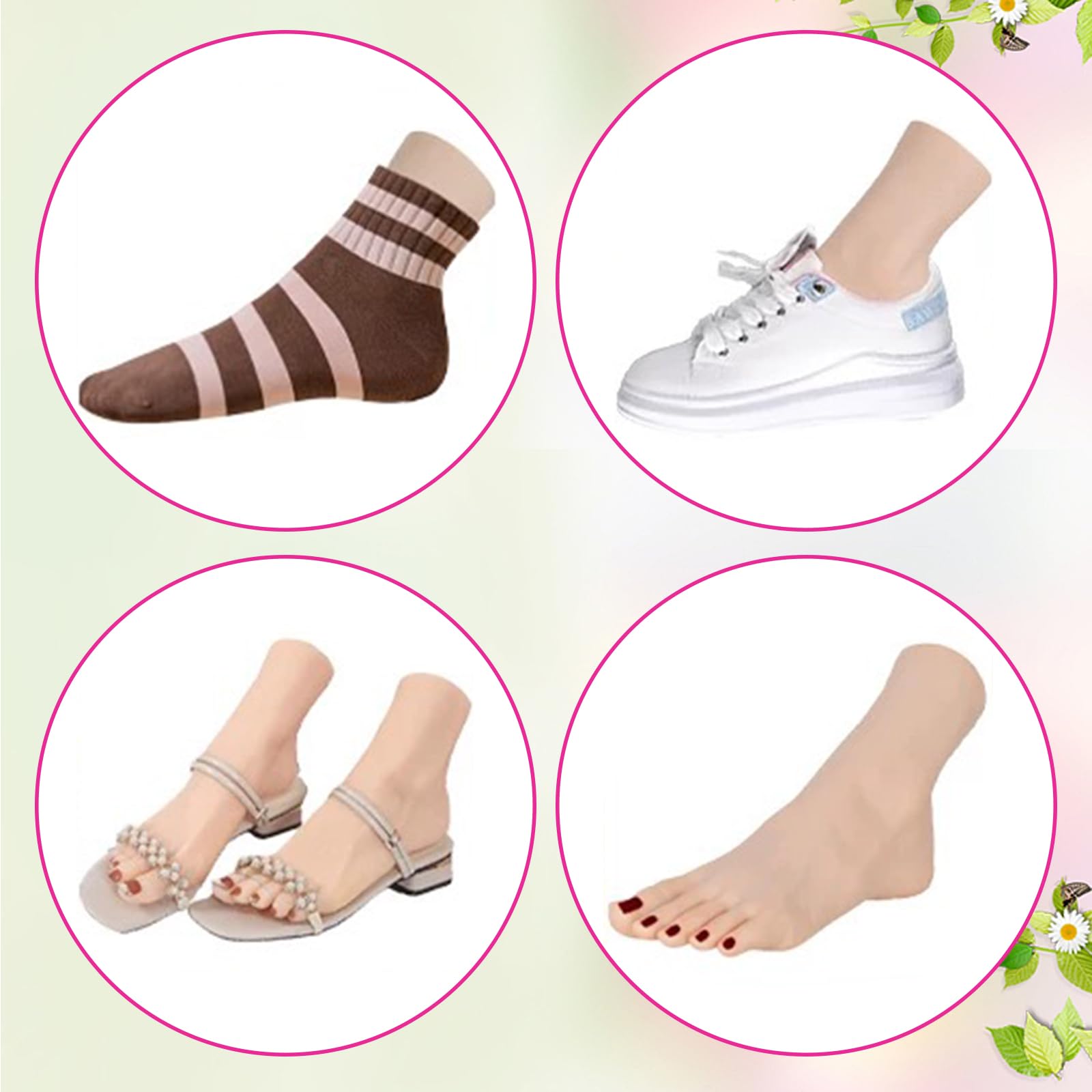 Übungsfußmodell, weiches realistisches Silikon, flexibel, biegbar, Maniküre-Werkzeug, künstliche Nagelfüße für Nagelspitzen, Kunsttraining für Zuhause, Salon, DIY (rechts)