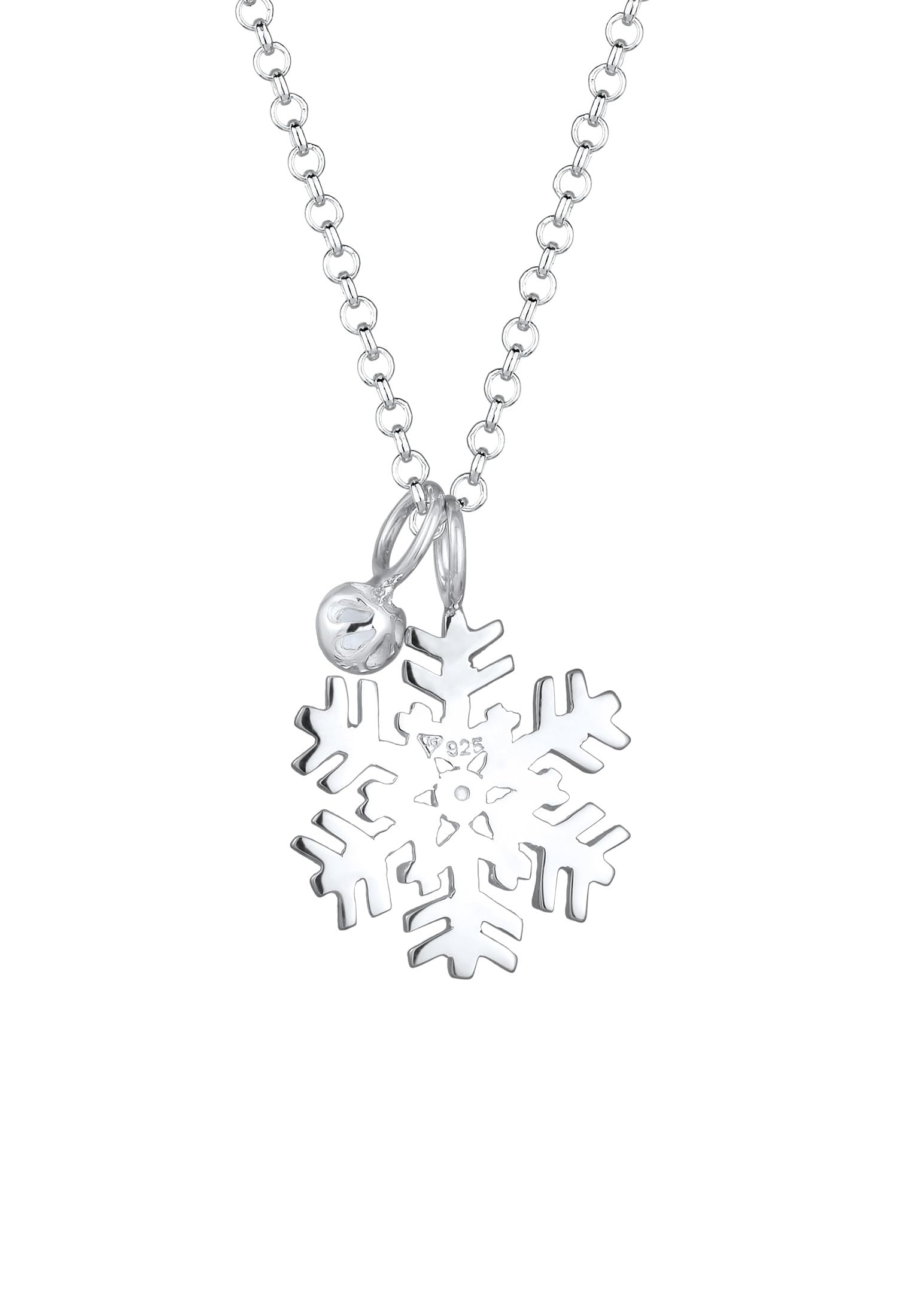 Elli Halskette Silber 925 Schneeflocke Plättchen Anhänger Kette Topas Mondstein Damen Schmuck Geschenke für Frauen Mädchen Mama Freundin, Silberkette Länge 45 cm