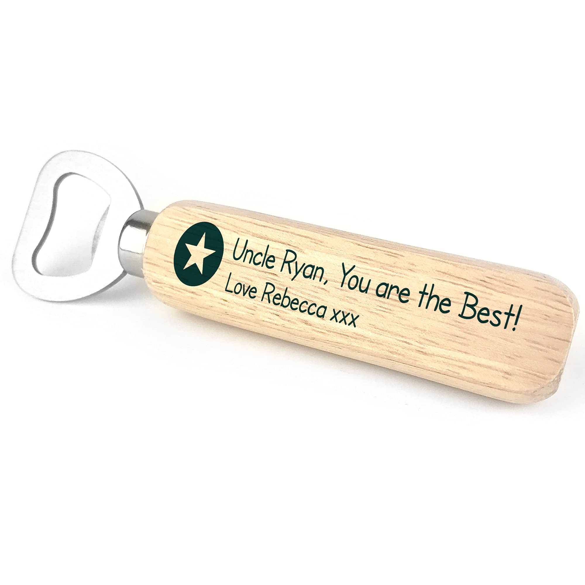 Personalised Gift for Best Uncle Wooden Bottle Opener Birthday Xmas Gift Keepsake