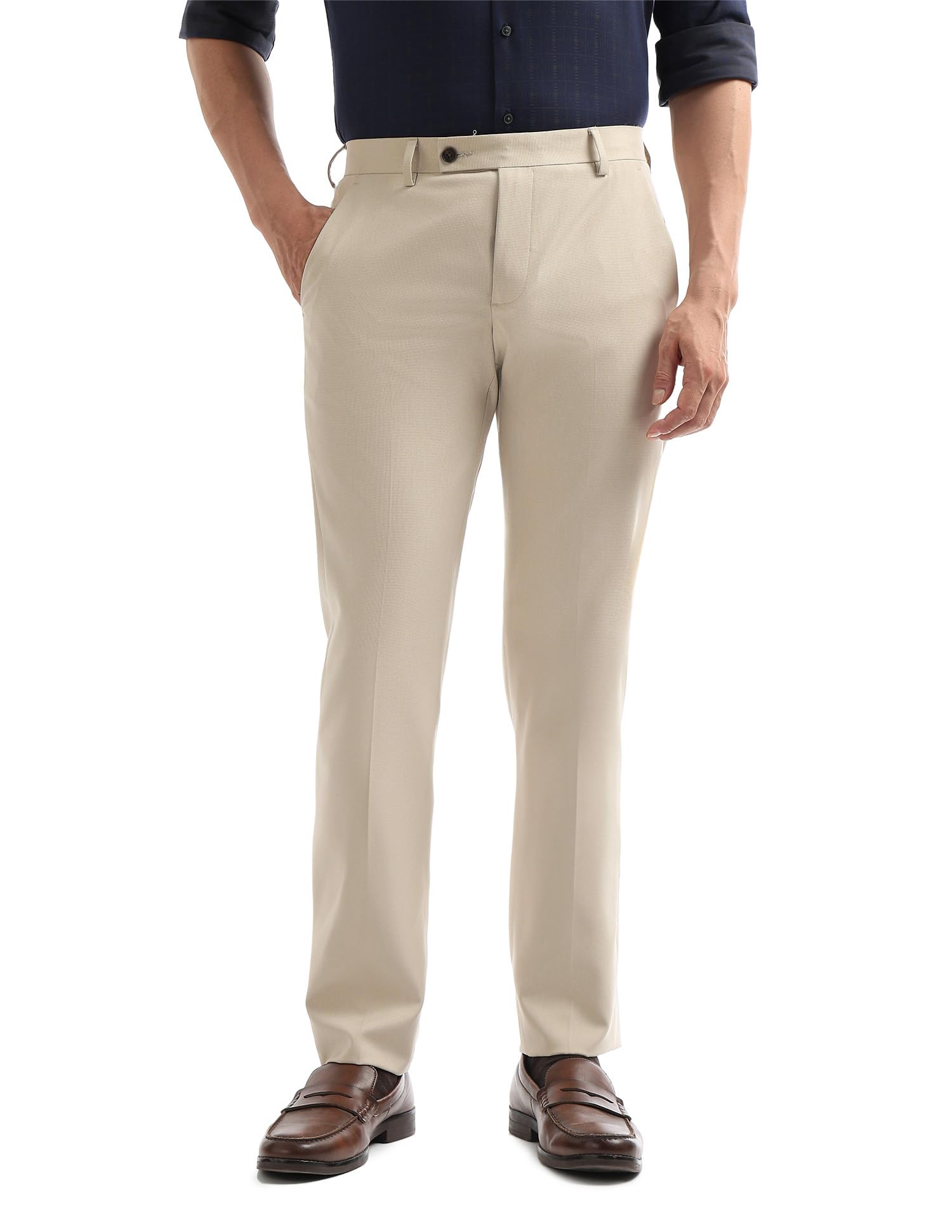 arrow Men Beige Formal Trouser_ARAEOTR2101-picture-49