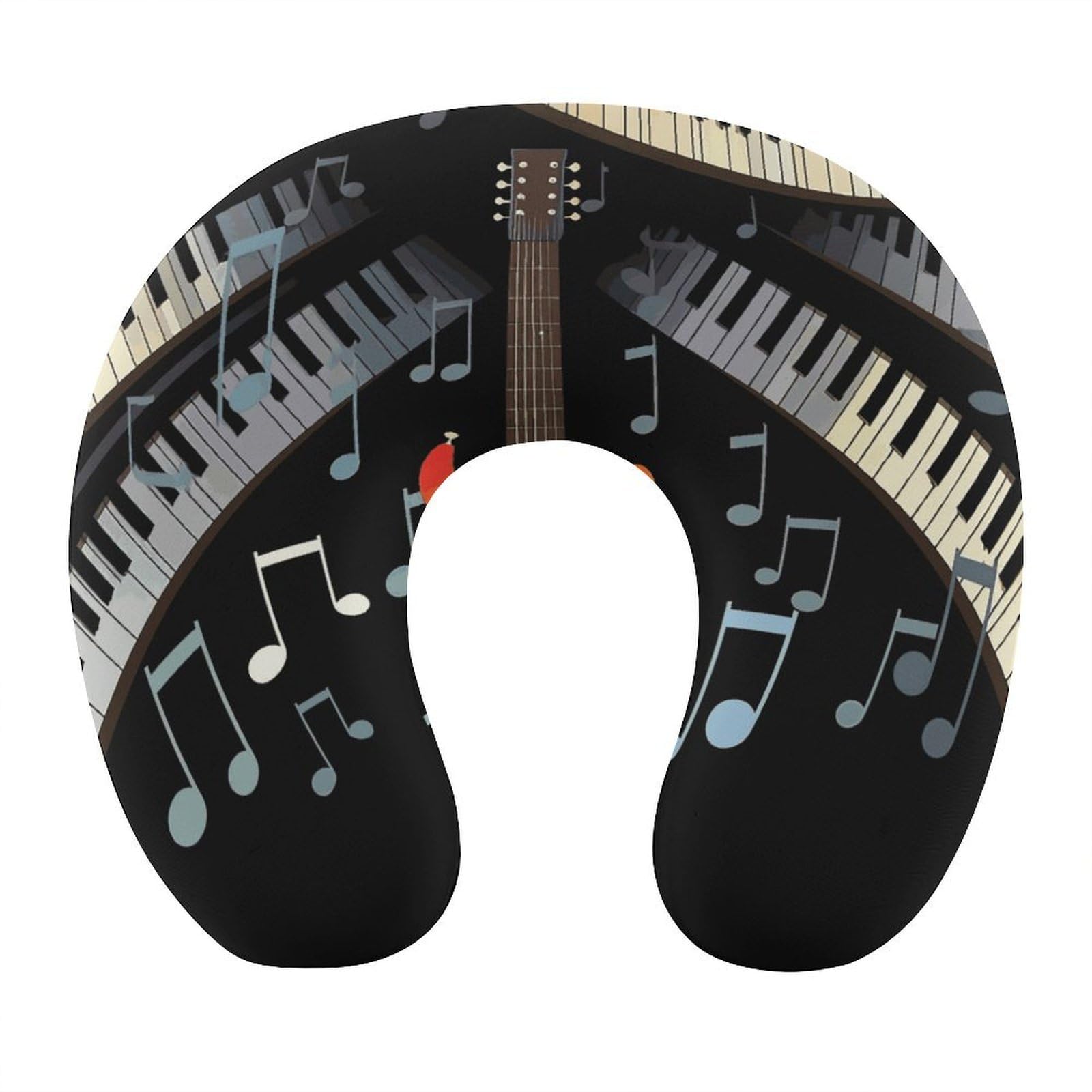 Btcowzrv Style Guitar Piano Pattern U Shaped Neck Pillow Travel Pillows