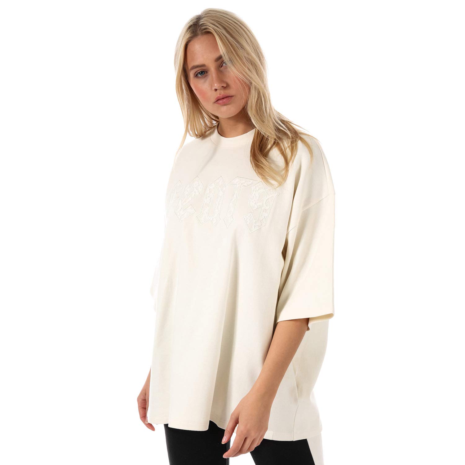 Puma Women's Cream Fenty Oversized Crew Neck T-Shirt In White - 6