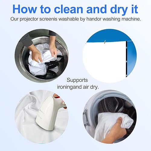 Miniatura 4 de Pantalla de proyector, pantalla de proyección frontal trasera portátil plegable de 84 pulgadas, para interiores y exteriores, 4K 169 HD, pantalla de