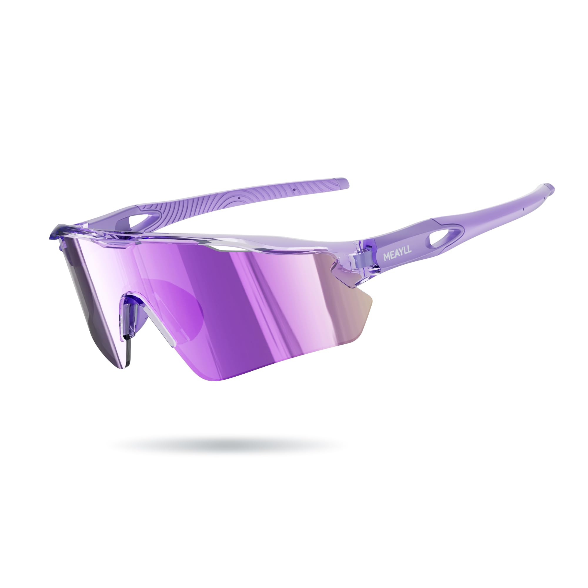 Fahrradbrille Herren Schnelle Brille Damen | UV400 Sonnenbrille Schutzbrille, TR90 Frame mit Verstellbaren Nasenflügel & Bügel MTB Sportbrille Laufbrille Sunglasses für Fahrrad Angeln Ebike Laufen - 2