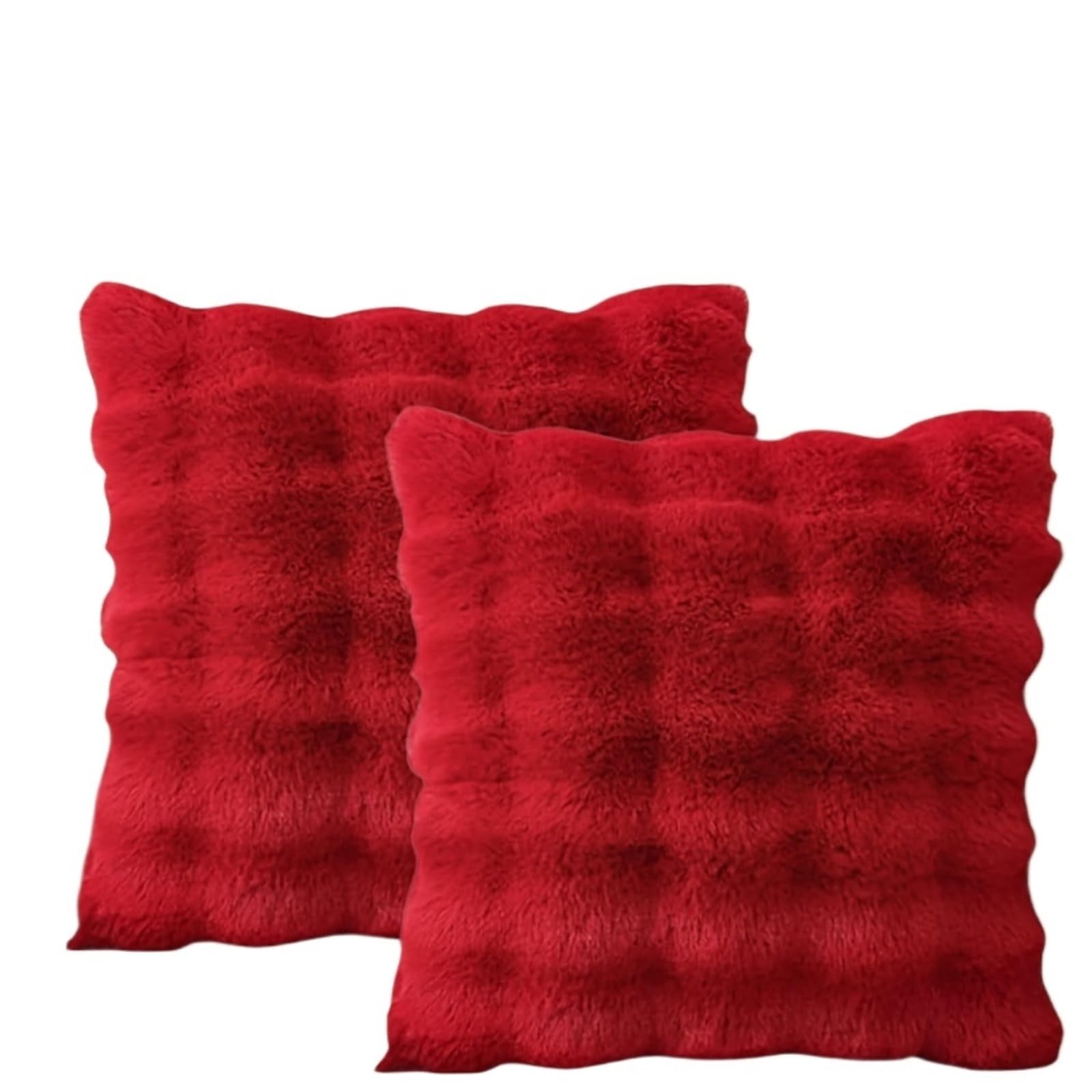 Pillowcase 2pc Plush Decorative Pillowcases, Modern Minimalist Style, Suitable For Sofas, Bedrooms, And Car Interiors(Red)