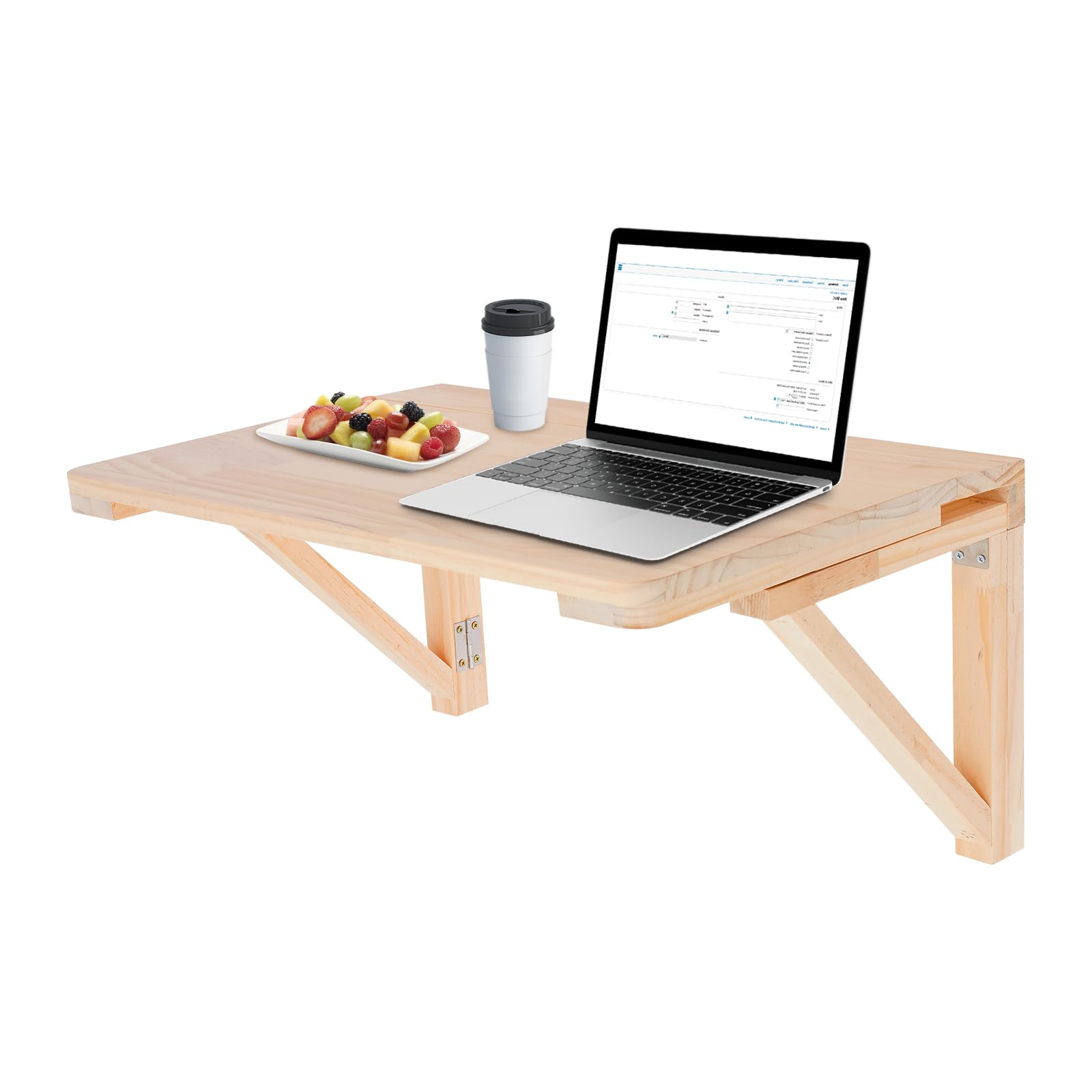 Mesa de pared plegable de madera, pequeña mesa de pared de 60 x 40 cm, flotante que ahorra espacio, mesa plegable de pared de madera maciza, mesa plegable para estudio, mesa de comedor