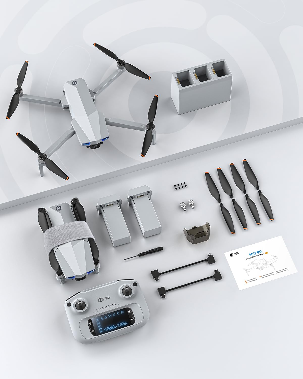 Holy Stone HS790 GPS 6K Camera Drone with 3 Axis Gimbal, FPV RC Quadcopter Drones with Camera for Adults 4K/30FPS Video, 9KM/30000ft Transmission, Follow Me, AI Night Shot, AI QuickShots, 60Min Flight